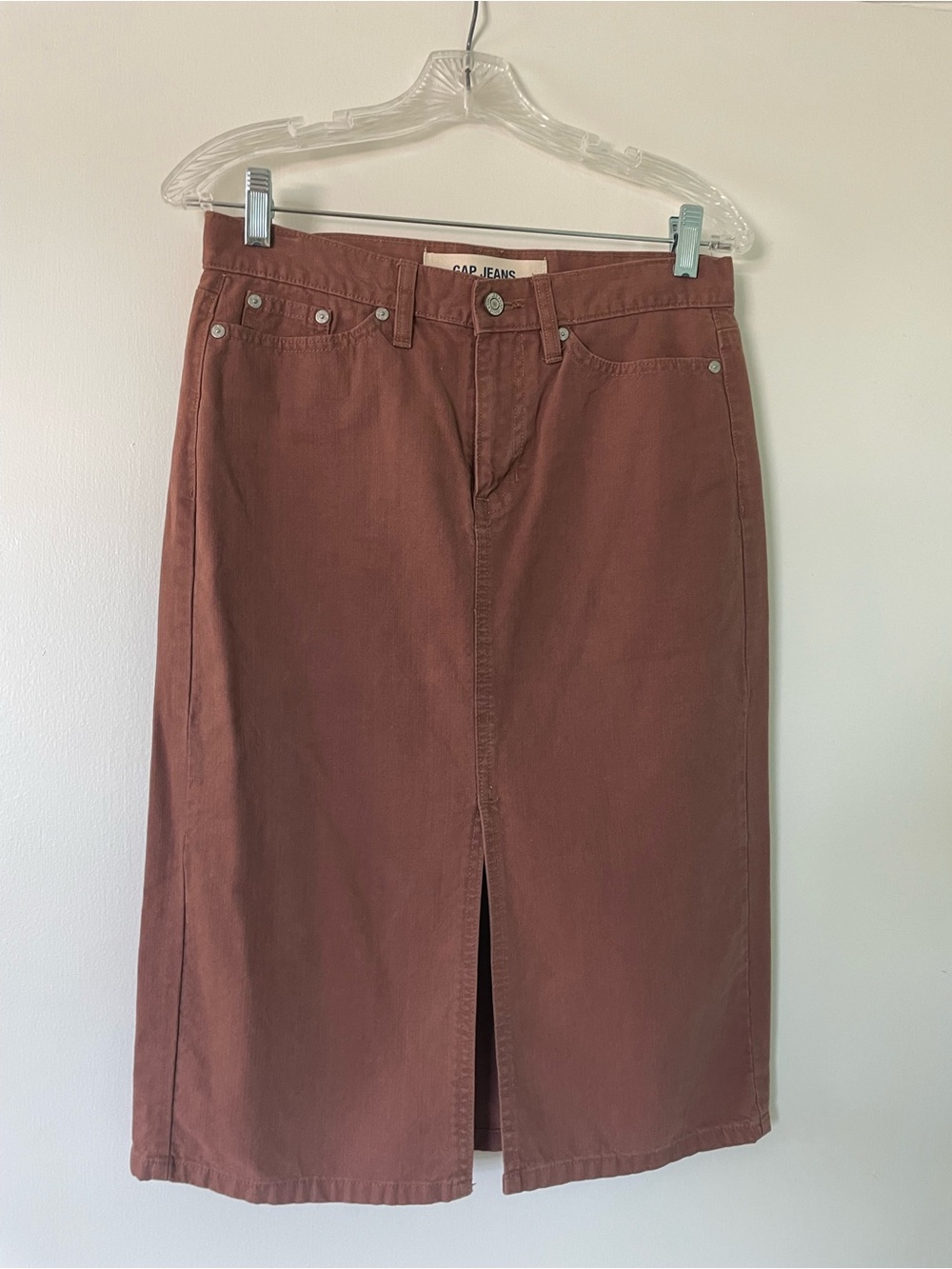 Women's Rust Brown Midi Skirt